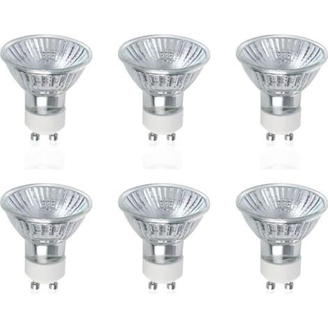 Lampadine alogene GU10, confezione da 6 faretti alogeni GU10 50W, AC 220V-240V, 700 lumen, angolo del fascio 40°, 2800K bianco caldo, dimmerabili (1/5)