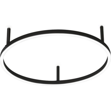 Ideal Lux ORACLE SLIM Plafonnier semi-encastré rond à LED intégré 50 cm non gradable 2700 K noir