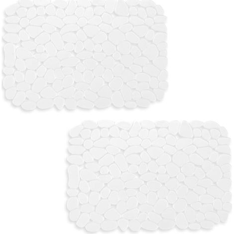 Set of 2 Kitchen Sink Mats, 40 x 30 cm, DIY Kitchen Sink Mat, Sink Drain Mat with Faucet Drain for Dishes, Glasses, Vegetables. Transparent