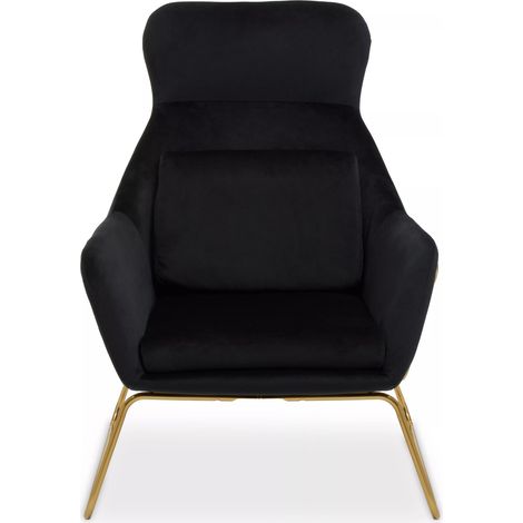 Interiors by Premier Black Velvet Armchair, Easy Care Velvet Accent Armchair, Indoor Dining with Velvet Bedroom chair (1/5)