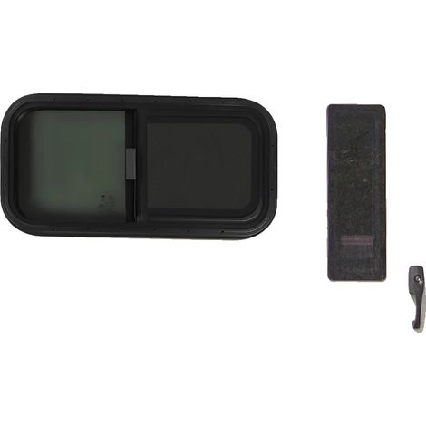 Fenêtre RV, Cadre en Aluminium, Verre Trempé, noir (1/5)