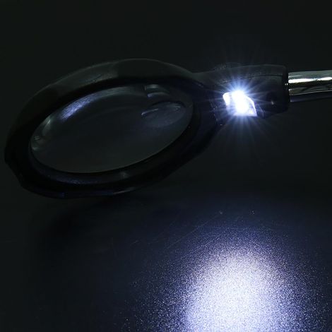 Loupe de bureau pour soudage, loupe de soudage avec support LED, outil de réparation et de soudure avec clip auxiliaire (1/5)