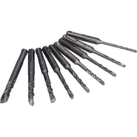 Foret Béton Carbure SDS 4-12mm, 110mm, Set Pour Maçonnerie, Brique, Roche, Marteau Rotatif (1/5)