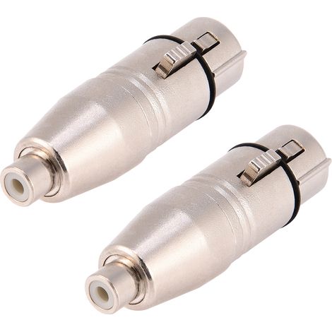 Lot de 2 adaptateurs XLR femelle 3 broches vers RCA femelle pour microphone audio (1/5)