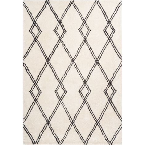 Tapis Imprimé Géométrique "Orlando" Ivoire 120 x 170 cm (1/4)