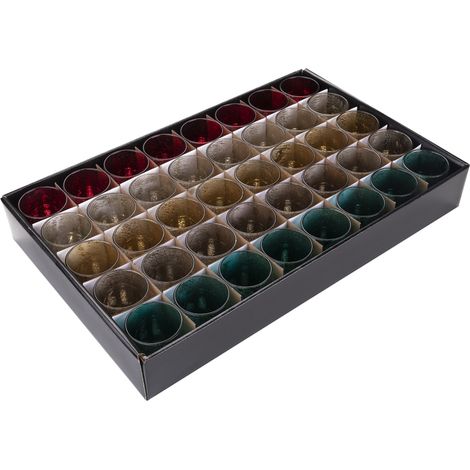 Présentoir à bougies chauffe-plat, couleurs assorties, 40 pièces. (1/2)