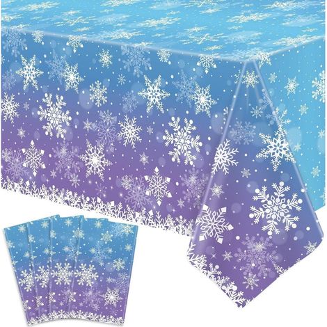 4er Set Weihnachtliche Tischdecken mit Schneeflocken-Motiv, 220x130cm