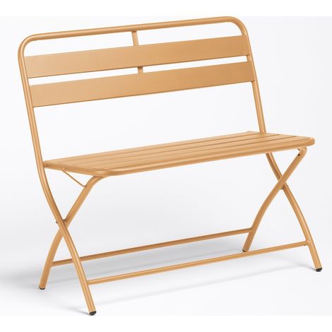 Sklum – Banc de jardin pliant 90 cm – Acier traité électrophorèse – Design léger et stable – Idéal pour petits espaces (1/5)