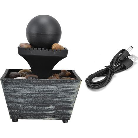 Fontaine d'intérieur à jet d'eau USB 3V, cascade de boules, pour la maison, le bureau ou une table décorative (1/5)