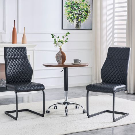 Sillas comedor pack de 2 respaldo alto PU negro OKMYHOME (1/5)