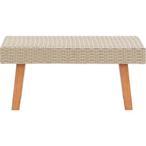 Maison Exclusive - Garten-Couchtisch Poly Rattan Beige
