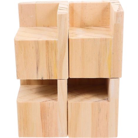 Rallonge de pied de meuble monobloc en bois pour le support des meubles, avec support carré. (1/5)