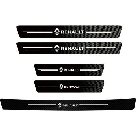 (5 pièces) Protection de seuil de porte et coffre pour Renault Fluence,Captur,Megane,Clio,Kadjar,Talisman,Arkana RS (autocollant en fibre de carbone)