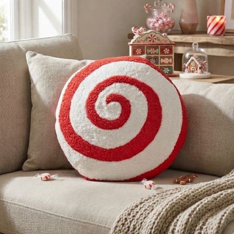 Round Cotton Candy Swirl Cushion (1/2)