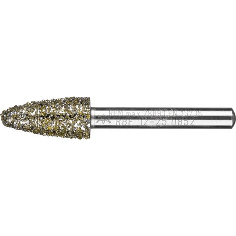 PFERD TOOLS Diamant-Schleifstift Rundbogen Ø12,0mm Schaft-Ø6 mm D852 (sehr grob) zum Schleifen von Grau-und Sphäroguss (1/4)