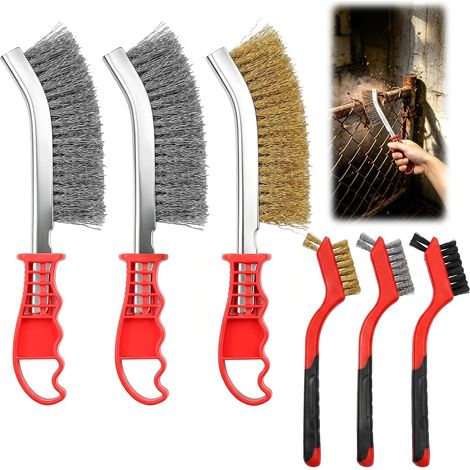 6 Pieces Brosse Metallique, Acier Inoxydable, Laiton, Nylon (1/5)