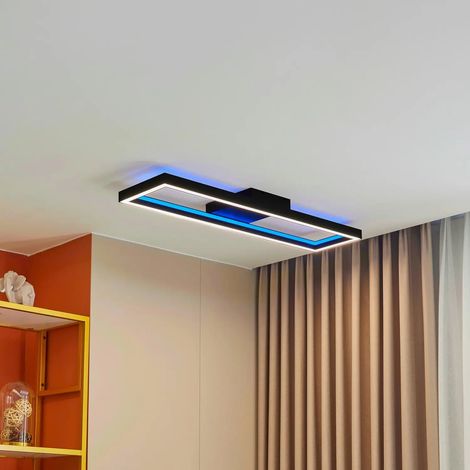[GEBRAUCHT] B-Ware Lucande Deckenleuchte Lampe Led Smart Schwarz Rgbw Fernbedienung Wlan Tuya908 (1/2)