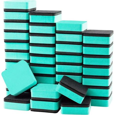 Lot de 40 mini effaçables magnétiques pour tableau blanc avec feutre épais, effaçable à sec pour nettoyer les tableaux effaçables à sec, pour les salles de classe (1/4)