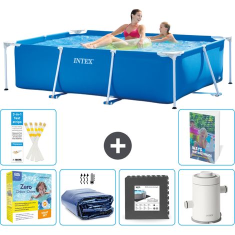 Rechteckiger Frame Pool - 220x150x60 cm - 7-teilig S111