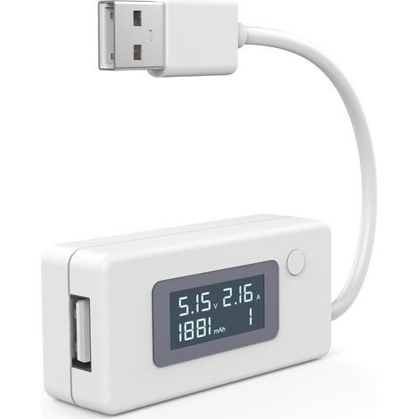Multimètre USB, Voltmètre Ampèremètre et Capacimètre, USB Testeur Voltage Courant et Capacité Electrique (1/5)