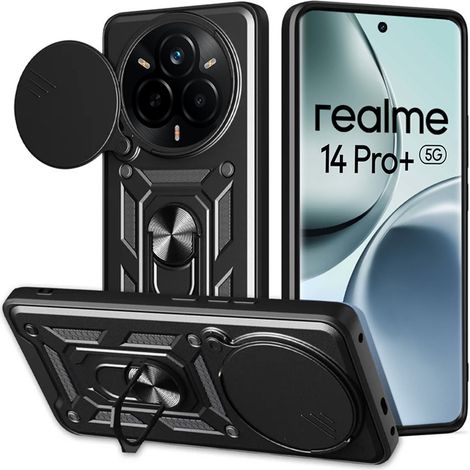 Funda protectora para Realme 14 Pro+ 5G, CamShield Slide, negra. (1/5)
