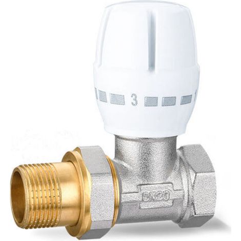 [JAMAIS UTILISÉ]Aougo – Robinet radiateur thermostatique droit 3/4 – Vanne de régulation manuelle – Cuivre – Pression 16Mpa – Température -10℃ à 120℃