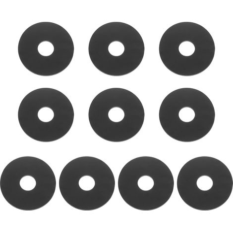 10 Pcs M10 Rondelle Plate En Silicone 10mm ID 35mm OD Noir (1/5)