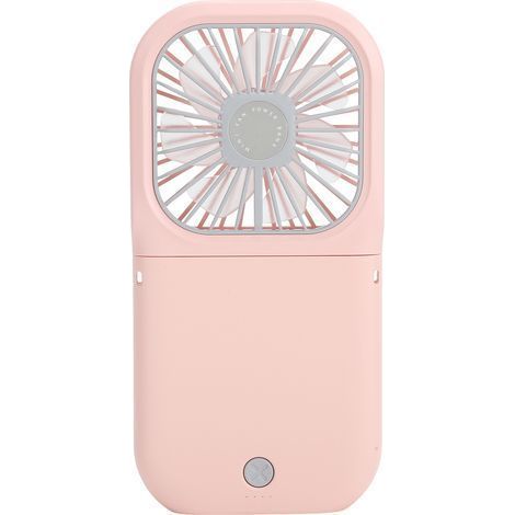Mini-Nackenventilator, tragbar, faltbar, 3 Geschwindigkeitsstufen, USB-Ladefunktion, geräuscharm, für Zuhause, Büro und Outdoor, Rosa (1/5)