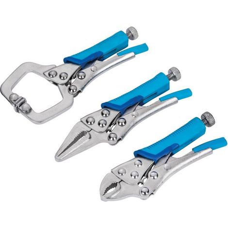 BlueSpot 3pc Mini Locking Plier Clamp Mole Vice Grip Pliers Welding C Clamp (1/3)
