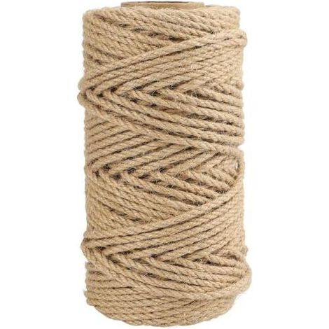 4mm Corde Jute,50M Corde Chanvre, Corde de Jardin en Chanvre,Ficelle de Chanvre pour Jardin, Bricolage, Décoration (1/4)