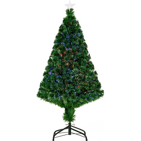 Albero di Natale Artificiale 120 cm Foltissimo in Fibra Ottica con Supporto in PVC (1/5)