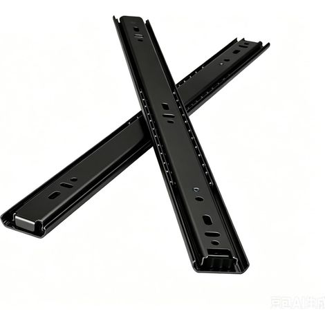 Lot de 2 glissières télescopiques à billes pour tiroirs d'armoires, et (1/5)