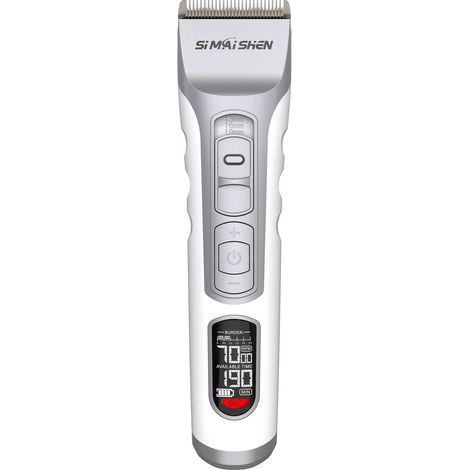 Tondeuse à cheveux électrique professionnelle avec lame en céramique de titane, réglage de la vitesse sur 5 niveaux et écran LCD