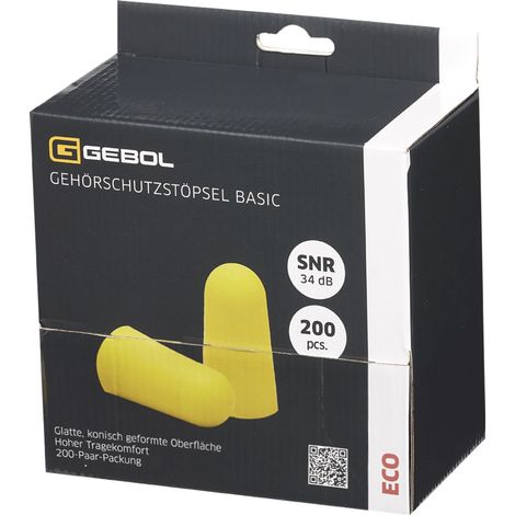 GEBOL Gehörschutzstöpsel Basic SNR = 34 dB Inhalt 200 Stück (1/3)