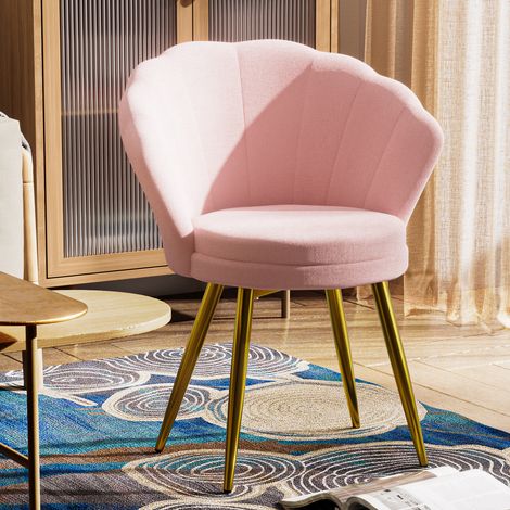 Fauteuil en Velours Fauteuil de Salon Chaise Coquillage, Fauteuil Scandinave pour Chambre (1/5)