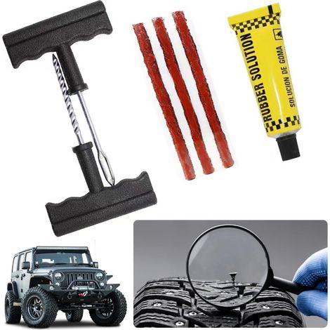 Kit de reparación de neumáticos para coche y moto, rápido, 6 piezas (1/5)