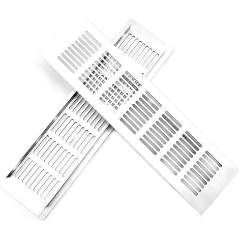 Grille de ventilation porte 300x80mm aluminium carrée, bouche d'aération extraction air, grille d'évacuation rectangulaire.