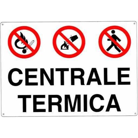 CARTELLO CENTRALE TERMICA         30x 20 ALLUMINIO