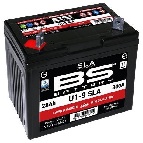 BS-Batterie U1-9 (FA) SLA 12V 28AH 195x125x176 Wartungsfrei - Nassbatterie (300A) - Rasenmäher