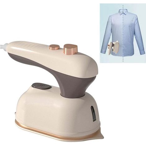 Mini-Reisebügeleisen – Kleines Dampfbügeleisen – Bügelt Kleidung mühelos – Zusammenklappbar – 50-ml-Wassertank – Weiß (1/5)