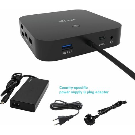 i-tec USB-C HDMI DP Docking Station with Power Delivery 65W + Universal Charger 77 W