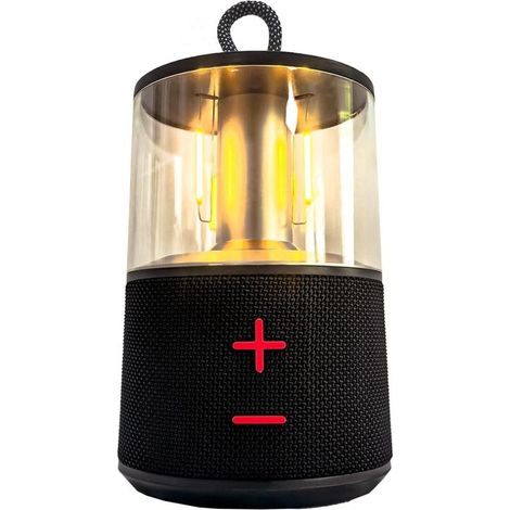 Lampe de Camping LED Rechargeable Portable avec Haut-parleur Bluetooth, Ampoule LED Vintage pour Tente,Noir (1/5)