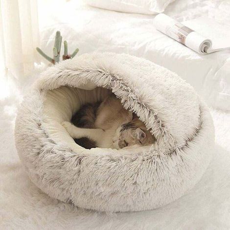 Panier pour Chat Moelleux Anti Stress Extra Doux Lit Apaisant pour Chien Canapé XL Confortable Lavable Maison, 3pcs (1/4)