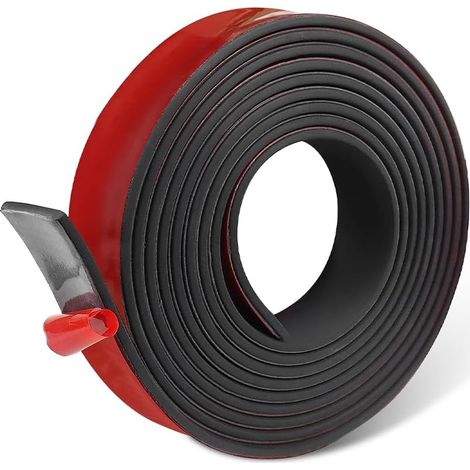 Bande Caoutchouc Autocollante, 3.2m×25mm×3mm Tapis Caoutchouc Adhesive Feuille Néoprène Adhésif Plaque Profil Plein Solide Rouleau Rembourrage Tampons pour Bricolage Couverture D'étanchéité (1/5)