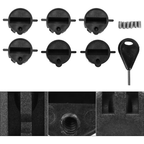 6 pièces Bouchons de Cups en Plastique pour Surfboard, Connecteurs Ronds FCS, Plugs de Dérives G5 avec Clé de Vis (Noir) (1/5)