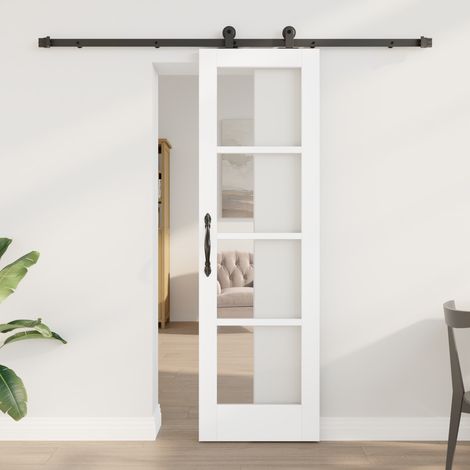 vidaXL Sliding Door ORKDAL 61 x 198.5 cm Solid Pine Wood and Glass
