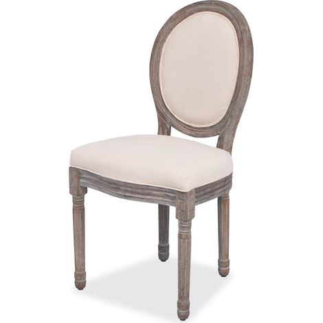 vidaXL Sillas de comedor 4 unidades tela color crema (1/2)
