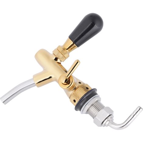 Robinet à bière en acier inoxydable G5/8, mitigeur réglable pour tireuse à pression, manette dorée, bar à domicile, filetage standard. (1/2)