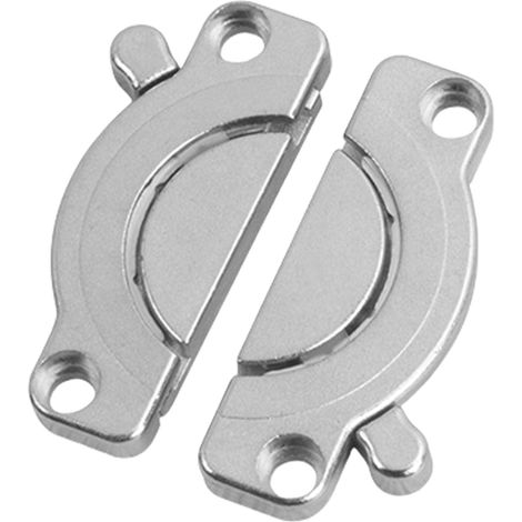 Ortviai Lot de 2 Connecteurs de Table en Alliage de Zinc Épais - Fixation Robuste pour Assemblage de Plan de Travail et Meubles - 77x34mm - Chrome (1/5)
