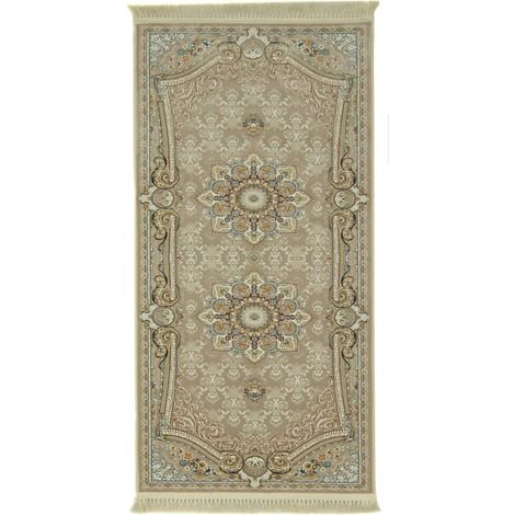 Tapis persan Sheeyla  - 200x100cm, Rectangular - 100% Acrylique - Tissé - Vert olive